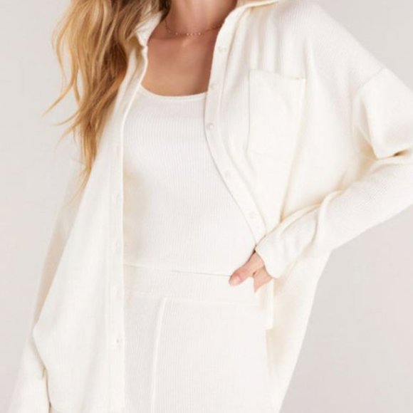 NWT Z Supply Ivory Lounging Around Rib Pant Size M - Picture 4 of 4